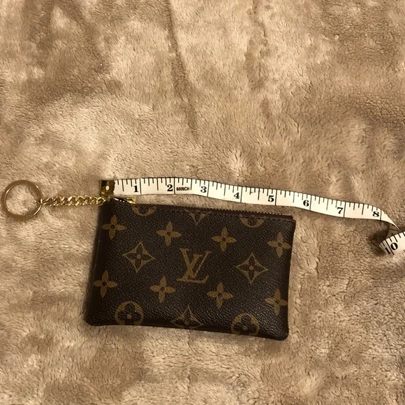 Louis Vuitton Monogram Zip Key Pouch in Brown with Gold Hardware - Picture 2 of 6